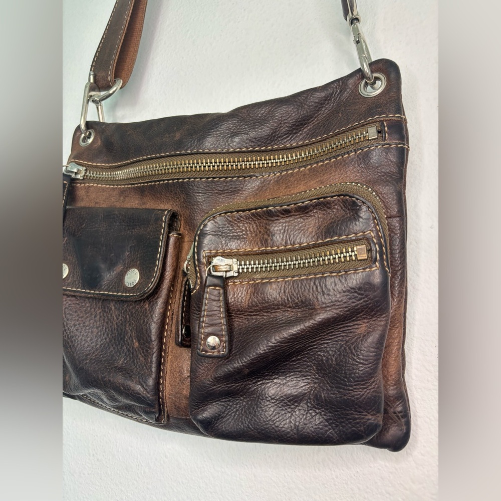 FOSSIL AUTHENTIC GENUINE LEATHER CROSSBODY SATCHEL MESSENGER BAG - Picture 4 of 10